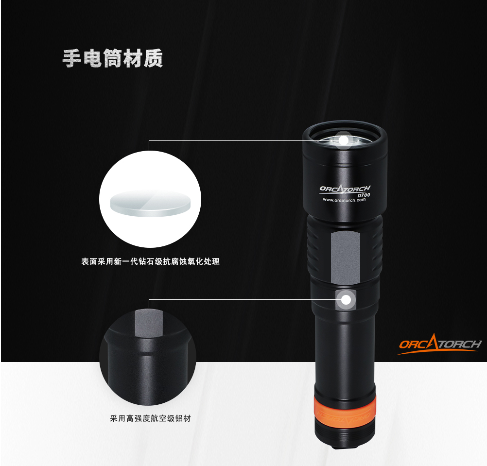 D700潛(qián)水手電筒,D700休閑潛水(shuǐ)手電筒,D700潛水(shuǐ)燈,D700潛水攝影(yǐng)燈,D700手持手電,OrcaTorch草莓视频官网 D700潛水手電筒,D700休閑潛水(shuǐ)手電筒,D700潛水燈,D700潛水攝影燈,D700手(shǒu)持手電,OrcaTorch草莓视频官网
