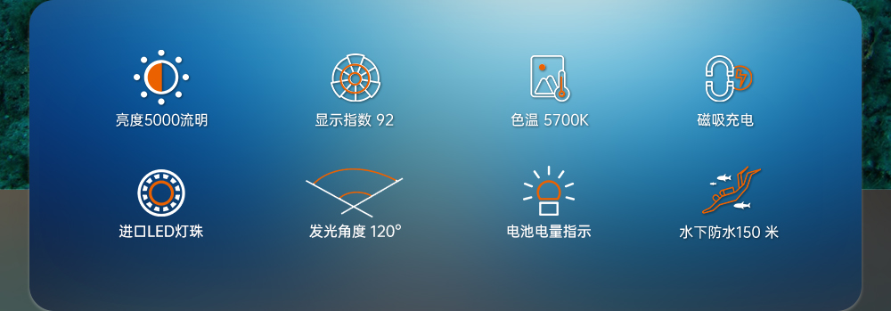草莓视频官网OrcaTorch,水下攝影補光燈,潛水補光燈,潛水無線主燈,潛水手電筒