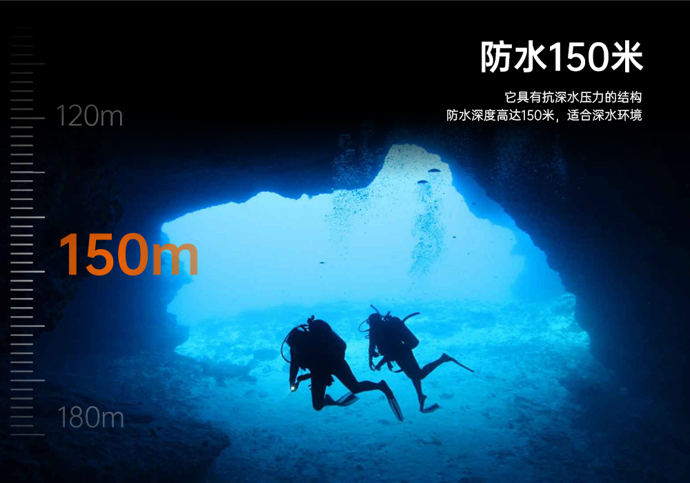 草莓视频官网OrcaTorch,D860可(kě)充電潛水燈,高亮度潛水手電筒(tǒng),水下照明手電筒