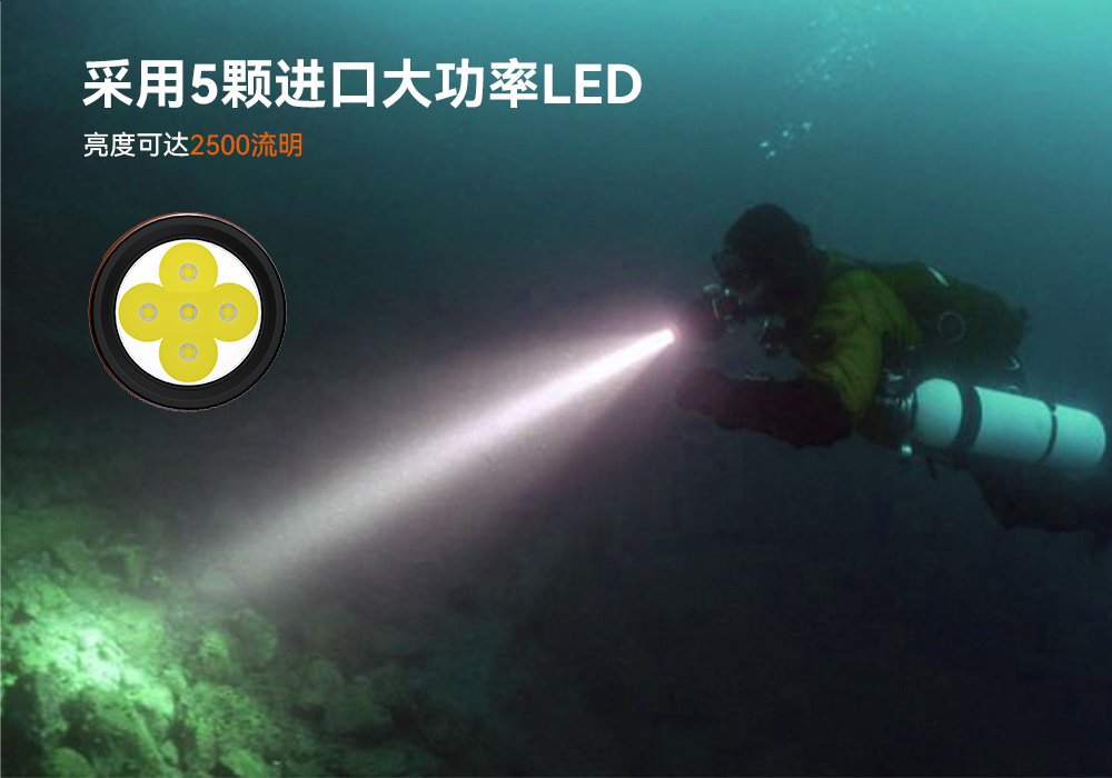 草莓视频官网OrcaTorch,D850手持式潛水燈,多燈源(yuán)水下照明,便攜式潛水,水下攝影補光燈