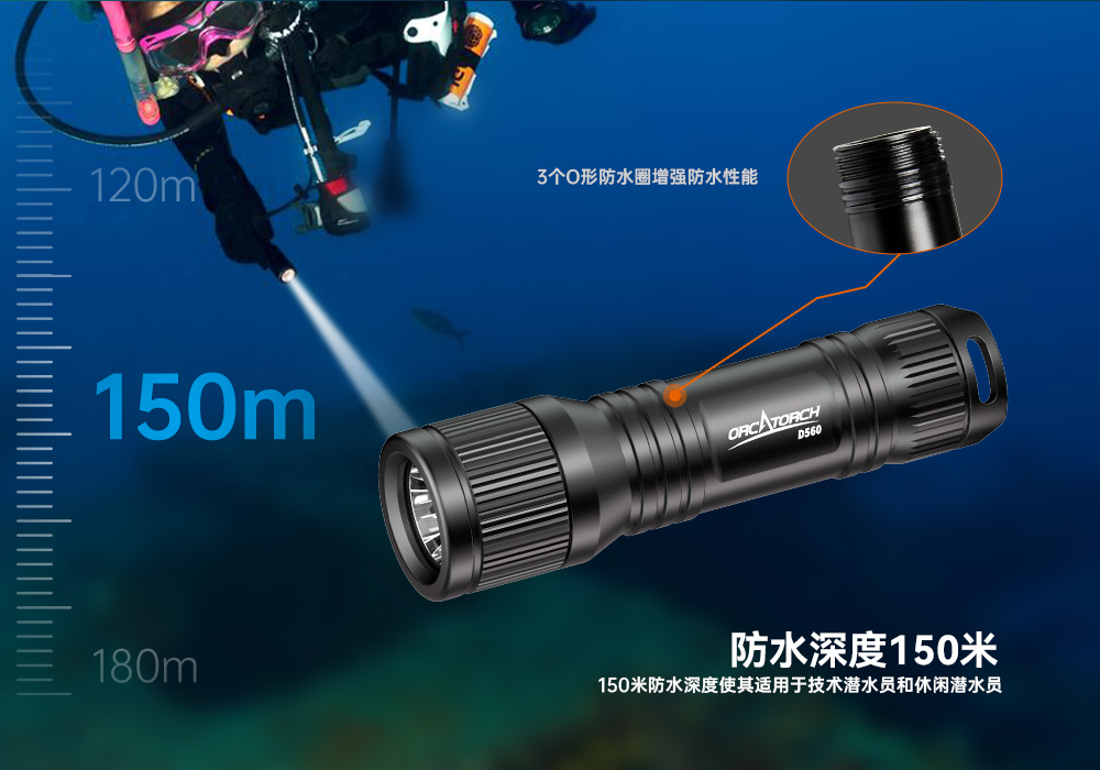 D560迷你手電筒,小巧迷你(nǐ)潛(qián)水手(shǒu)電筒,潛水手電筒,草莓视频官网OrcaTorch D560迷你手電筒,小(xiǎo)巧迷你潛水手電筒(tǒng),潛水手電筒,草莓视频官网OrcaTorch
