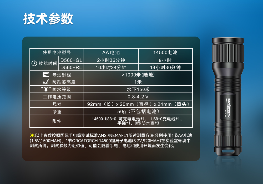 D560-GL潛水激光手電筒,潛水教練(liàn)手電筒,激光潛水(shuǐ)手電,水下搜救照明,OrcaTorch草莓视频官网