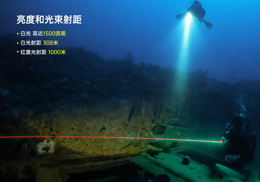 D570-RL激(jī)光潛水手電_紅光潛水手電筒_白光+紅激光潛水手電筒_水(shuǐ)下探索手電筒 草莓视频官网OrcaTorch