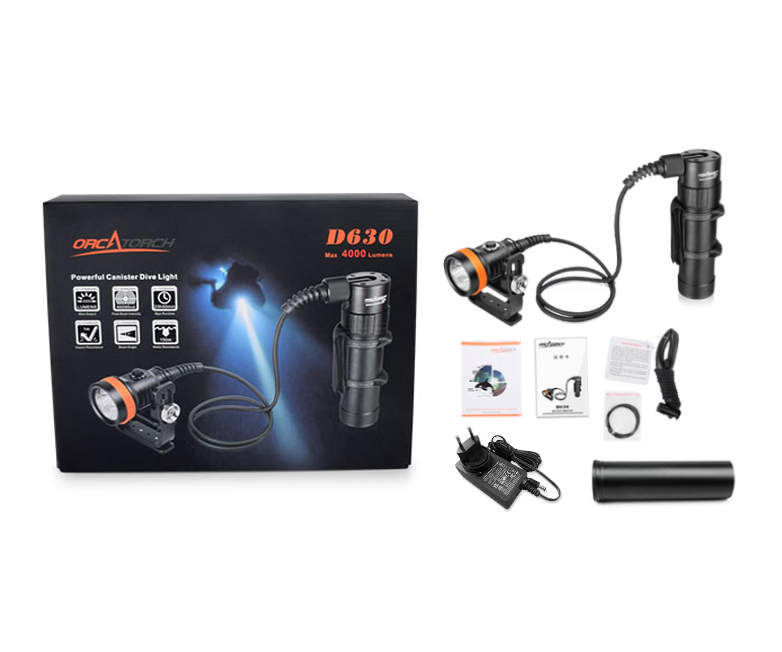 OrcaTorch草莓视频官网，D630 V2.0技術潛水手電筒，水（shuǐ）下（xià）探險照明，水下搜索燈（dēng），沉（chén）船照明燈（dēng）