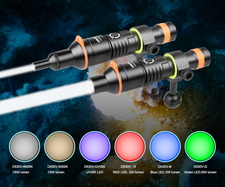 潛水攝影（yǐng）燈，水下攝影照明，D530V多功能手電筒，潛水照明燈，OrcaTorch草莓视频官网
